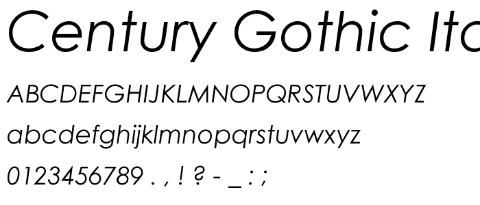 Century Gothic Italic font